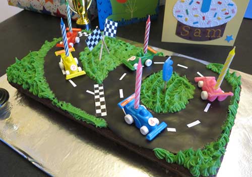 go-kart birthday cake
