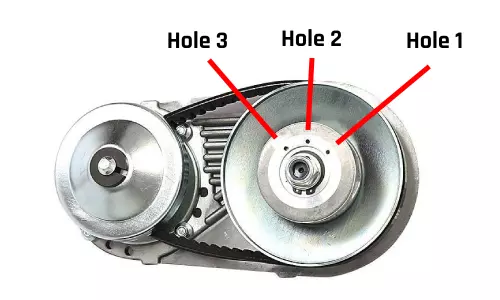 torque converter adjustment holes
