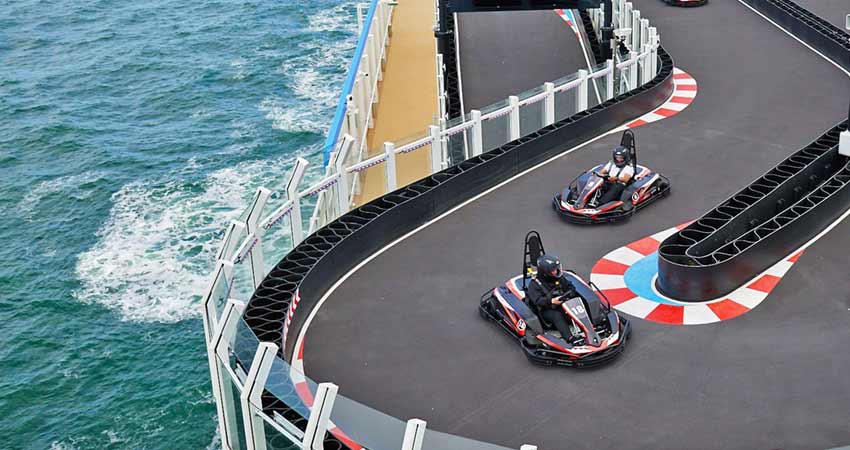 go kart racing on cruise ship